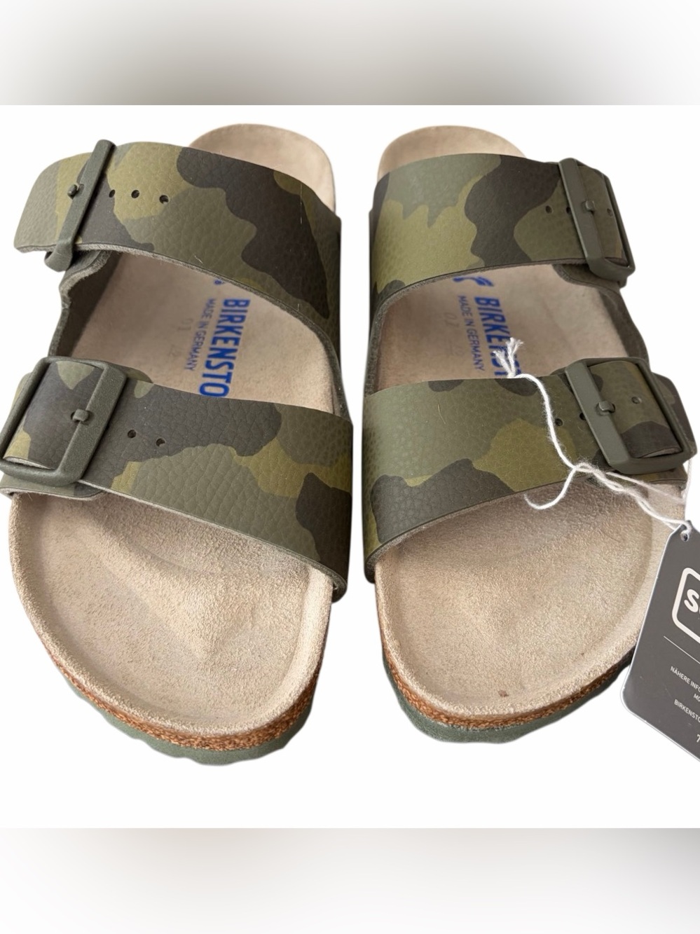 NWT Birkenstock Arizona Soft Footbed Two-Strap Sandals , Camo size 38, W7, M5